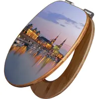 Banjado Design WC Sitz Bambus Absenkautomatik -Dresden - Toilettendeckel mit Absenkautomatik Holz/hochwertiger Bambus Klodeckel/WC-Sitz für alle gängigen Toiletten [TDB2 10007]