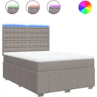 Syfax Boxspringbett mit Matratze Taupe 160x200 cm Stoff