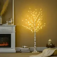 Xkiss Künstliche mit LEDs Weihnachtsdeko,biegsame Äste,150 cm, Beleuchteter Deko Warmweiß