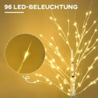 XTEILC Künstliche mit LEDs Weihnachtsdeko,biegsame Äste,150 cm, Beleuchteter Warmweiß