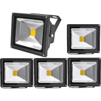 Greenmigo 5X 20W LED Lampe Fluter Scheinwerfer IP65 Kaltweiss Schwarz Aluminium Flutlicht Wasserdicht Strahler