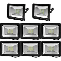 Greenmigo 8X 30W LED Fluter Strahler,IP65 Wasserdicht Schwarz Warmweiß 120°LED Außenstrahler Fluter Flutlicht AC 85-265V