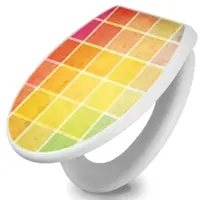 Banjado Toilettendeckel Mit Absenkautomatik WC-Sitz Soft Close Weiß Hygienischer Duroplast Leichte Montage Mit Motiv Bunte Glasbausteine