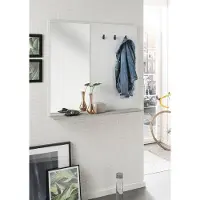 Freiraum Spiegelpaneel >8341-11.25< in Weiß/Beton, Holzwerkstoff - 95x95x14cm (BxHxT)