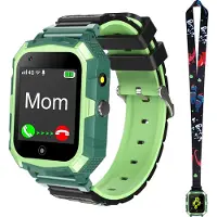 Topchances 4G Kinder Smart Watch für Jungen Mädchen, Wasserdichtes Smartwatch-Telefon mit GPS WiFi-Videoanruf SOS-Kamera-Armbanduhr für Kinder 3-14 Geburtstag Weihnachten Geschenke,Grün
