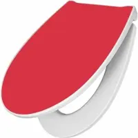 Banjado Premium Toilettendeckel Mit Absenkautomatik WC-Sitz Soft Close Hygienischer Klodeckel Duroplast Mit Motiv Feuerrot