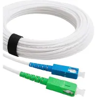 Elfcam - Glasfaserkabel SC-APC zu SC-UPC - 30 m (Weiß), Hochleistungs-Glasfaser-Patchkabel, 9/125 µm Singlemode, Kompatibel mit Freebox Delta, One, V2, Mini, Révolution, Livebox, SFR Box, Bouygues