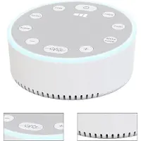 Slyrun Baby-Schlafgeräuschmaschine, tragbar/wiederaufladbar, 6 Einschlafgeräusche + weißes Rauschen/Nachtlicht, für Babyzimmer/unterwegs, batteriebetrieben