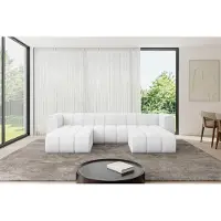 ALTDECOR Modulares Sofa Ecksofa in U-Form - Joren-U1 - 319x177x70 cm Weiß - Corner modular Sofa Eckcouch Couch Wohnlandschaft Cauchsofa Bodensofa Polstersofa