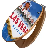 Banjado Design WC Sitz Bambus Absenkautomatik -Las Vegas - Toilettendeckel mit Absenkautomatik Holz/hochwertiger Bambus Klodeckel/WC-Sitz für alle gängigen Toiletten [TDB2 10127]