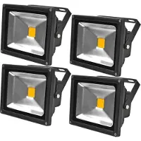 Greenmigo 4x20W LED Fluter Strahler Außenstrahler 230V IP65 Wasserdicht Außen Scheinwerfer Kaltweiß kaltweiss Außenbeleuchtung für Garten,Garage,Sportplatz,Hotel usw.