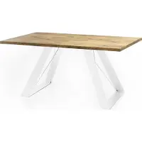 WFL GROUP Esstisch Colter Weiß im Modern Still, Rechteckig Tisch - Ausziehbar von 140 cm bis 240 cm, Pulverbeschichtete Weiße Metallbeine - 140 x 80 cm - Lancelot Eiche