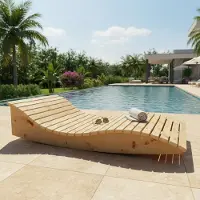 TUGA-Holztech Holzliege Wellenliege Gartenliege Himmelssofa "Pool-Moni" (Zirbe) 100cm