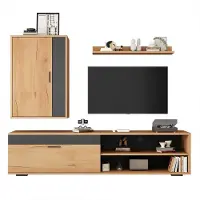 Xkiss TV Wohnwand-set (Komplett-Set, 3-St),Mediawand inkl.TV-Board,Standregal und Wandregal,TV Wohnzimmermöbel-Set,modernes TV-Schrank,stehend und hängend