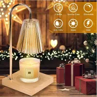 Topchances Kerzenwärmer Lampe Wachs Schmelzlampe Kerze Warme Lampe Tischlampe Schlafzimmer Nachttischlampe Geeignet für Schlafzimmer Aromatherapie Kerze Tischlampe,mit Timer,Gold