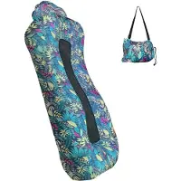 Topchances Aufblasbare Liege Luftsofa Hängematte, wasserdichte Camping Matratze Luftbett Luftcouch Für Strand, Reisen, Hinterhof, See, Picknicks und Indoor,Blau