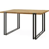 WFL GROUP Ausziehbarer Esstisch - Großer Tisch im Loft-Stil mit Schwarze Metallbeinen 160 bis 260 cm - Industrietisch für das Wohnzimmer - Spacesaver - Lancelot Eiche - 160 x 90 cm