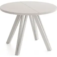 WFL GROUP Runder Esstisch Ausziehbar 100–140 cm mit Holzbeinen aus Buchenholz in Kaschmir – Moderner Ausziehtisch für Esszimmer, Küche und Wohnzimmer – Tisch für 4–8 Personen – Kaschmir