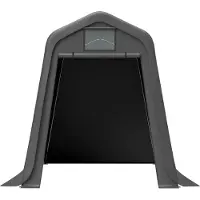 Great han Aufbewahrungsschuppen Grau 245x183x217 cm aus wasserdichtem PE, UV- & windfest, als Gerätehaus, Fahrradunterstand oder Carport