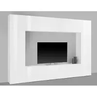 Freiraum Wohnwand >Benevent< (4-teilig) in Weiß Hochglanz - 260x180x30 (BxHxT)