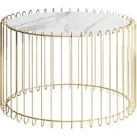 Lookway Couchtisch MARBELLE mit Marmorplatte, goldenem Gestell