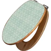 Banjado Design WC Sitz Bambus Absenkautomatik -Punkte Lindgrün - Toilettendeckel mit Absenkautomatik Holz/hochwertiger Bambus Klodeckel/WC-Sitz für alle gängigen Toiletten [TDB2 12152]