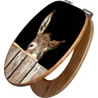 Banjado Design WC Sitz Bambus Absenkautomatik - Esel - Toilettendeckel mit Absenkautomatik Holz/hochwertiger Bambus Klodeckel/WC-Sitz für alle gängigen Toiletten [TDB2 10472]