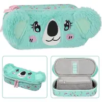 Sarcia.eu Koala Türkis Plüsch Schulmäppchen, Beutel für Mädchen, mit Reißverschluss 5x22x10cm