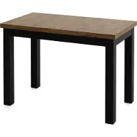 WFL GROUP Rechteckiger Esstisch 100 x 60 cm – Platzsparender Küchentisch in Skandi & Loft Stil – Schwarze Massivholzbeine – für Küche, Wohnzimmer oder Büro – Eiche Braun Rustikal