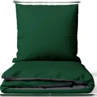 Leonado vicenti Satin Bettwäsche 200x200 cm 100% Baumwolle Grün Luxus Set Uni Wendeseite Anthrazit Kissenbezug 80x80 cm Reißverschluss