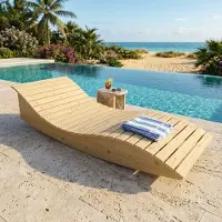 TUGA-Holztech Holzliege Wellenliege Gartenliege Himmelssofa "Pool-Moni" (Fichte) 80cm