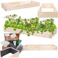 MODO24 Hochbeet Holz, Pflanzkasten, Massivholz, Kiefer, Kräuterbeet, Blumenkasten, Garten, Terrasse, 18x237x80 cm, Natur, ZP06