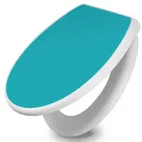 Banjado Toilettendeckel Mit Absenkautomatik WC-Sitz Soft Close Weiß Hygienischer Duroplast Leichte Montage Mit Motiv Türkis