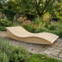 TUGA-Holztech Holzliege Wellenliege Gartenliege Himmelssofa "Pool-Moni" (Fichte) 90cm