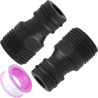 Zimtky 2 Stück Schlauchverbinder Gartenschlauch Kupplung Nippel 1/2 zoll Schlauchanschluss G1/2 Außengewinde für Wasserhahn Adapter (ABS-Kunststoff)