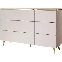 Lookway Kommode mit Schubladen AURORA KASCHMIR 6S, schräge golden Beinen