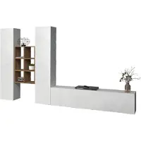Freiraum Wohnwand >Benevent< (4-teilig) in Weiß Hochglanz - 320x180x30 (BxHxT)