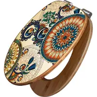 Banjado Design WC Sitz Bambus Absenkautomatik - Modernes Mandala - Toilettendeckel mit Absenkautomatik Holz/hochwertiger Bambus Klodeckel/WC-Sitz für alle gängigen Toiletten [TDB2 10984]