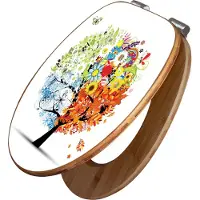 Banjado Design WC Sitz Bambus Absenkautomatik -Vier Jahreszeiten - Toilettendeckel mit Absenkautomatik Holz/hochwertiger Bambus Klodeckel/WC-Sitz für alle gängigen Toiletten [TDB2 11067]
