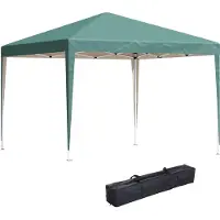 Welikera Pavillon, 2,95 x 2,95 m Pop-Up-Faltpavillon, Gartenpavillon, Partyzelt, UV-Schutz, Stahl+Oxfordstoff, Grün