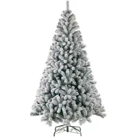 XTEILC Künstlicher Weihnachtsbaum Tannenbaum, Schneebaum mit 1006 Spitzen 46 Zweige, 180 cm, 100% PVC Weihnachtsbaum mit Metallständer, realistisch dicht