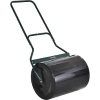 MEIYOU Rasenwalze, Gartenwalze, U-Griff, 40 cm Durchmesser, 60 L Wasser-/Sandf¹llung, Metall, Schwarz, 57 x 40 x 123 cm