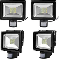 Greenmigo 4pcs 30W LED Strahler mit Bewegungsmelder Warmweiß
