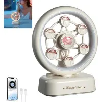 Slyrun Ferrisrad Nachtlampe mit Bluetooth Lautsprecher, Atmosphä Renlampe, Nachtischlampe mit RGB Licht, Schreibtisch Deko