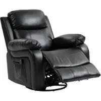 Xdovet Massagesessel mit 8 Vibrationsköpfen, Relaxsessel, verstellbare Rückenlehne + Fußstütze, Schwarz