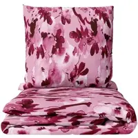 Leonado vicenti Feinbiber Bettwäsche 135x200 cm Kissenbezug 80x80 cm Rosa Lila Blumen Motiv Set mit Reißverschluss