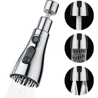 Zimtky Wasserhahn Luftsprudler, 3 Modi Küche Bad Wasserhahn Bubbler Filter , 360 Grad Schwenkbarer Multifunktionaler Wassersparender für Küche/Bad Hahn