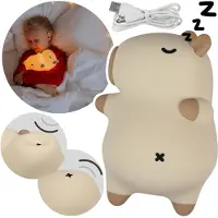 Sarcia.eu Mary's Atmungsaktive LED-Nachtlampe Schnarchendes Kapibara, weiche Lampe für Kinder, USB-geregelte Beleuchtung, Silikon