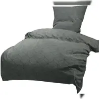 Leonado vicenti Bettwäsche 155x220 Velours Set Mikrofaser Grau Anthrazit Karo Rauten Design 4 teilig