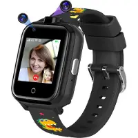 Topchances 4G Smartwatch Kinder mit Videoanruf, Kinder Smartwatch mit GPS, Smart Watch Kinder Uhr Anrufen SOS Schulmodus Spiele Wecker, Geschenke für Mädchen Jungen,Schwarz
